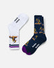 Foot-ies Melbourne Storm Crew Socks 2 Pack White/Blue
