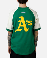 Pro Standard Oakland Athletics Double Knit Raglan T-Shirt Green