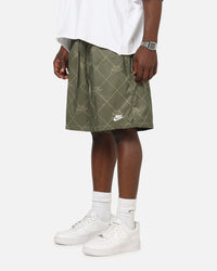 Nike Sportswear Club Woven Flow Shorts Medium Olive/White