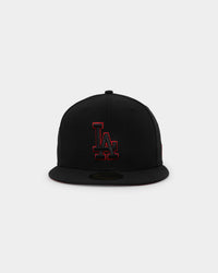 New Era Los Angeles Dodgers "Scarlet Bottom" 59FIFTY Fitted Black/Scarlet