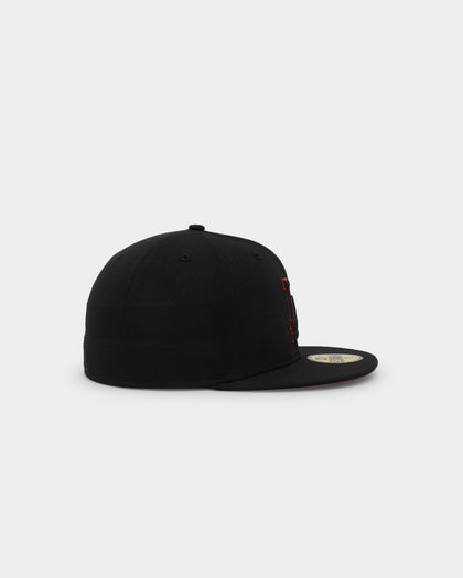 New Era Los Angeles Dodgers "Scarlet Bottom" 59FIFTY Fitted Black/Scarlet