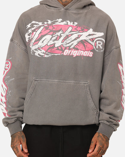 Loiter Wave Break Vintage Hoodie Charcoal