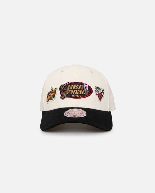 Mitchell & Ness NBA Finals Seattle Supersonics and Chicago Bulls Pro Crown Snapback White Cream/Black