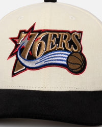 Mitchell & Ness Philadelphia 76ers Go Team Go OG Corduroy Snapback Light Cream/Black