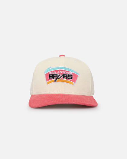 Mitchell & Ness San Antonio Spurs Go Team Go OG Corduroy Snapback Light Cream/Hot