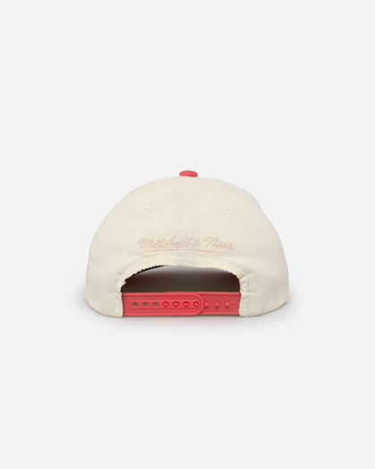 Mitchell & Ness San Antonio Spurs Go Team Go OG Corduroy Snapback Light Cream/Hot