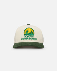 Mitchell & Ness Seattle SuperSonics Go Team Go OG Corduroy Snapback Light Cream/Green