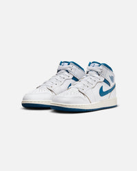 Jordan Kid's Air Jordan 1 Mid SE (GS) White/Industrial Blue