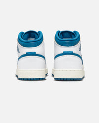 Jordan Kid's Air Jordan 1 Mid SE (GS) White/Industrial Blue