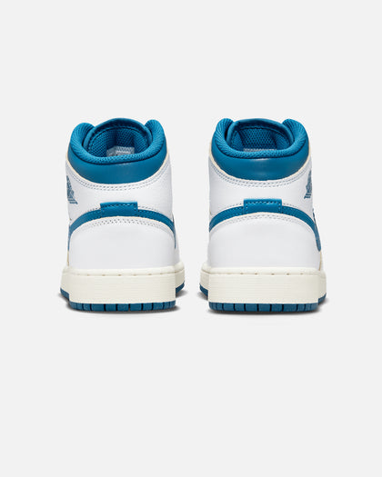 Jordan Kid's Air Jordan 1 Mid SE (GS) White/Industrial Blue
