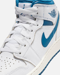 Jordan Kid's Air Jordan 1 Mid SE (GS) White/Industrial Blue