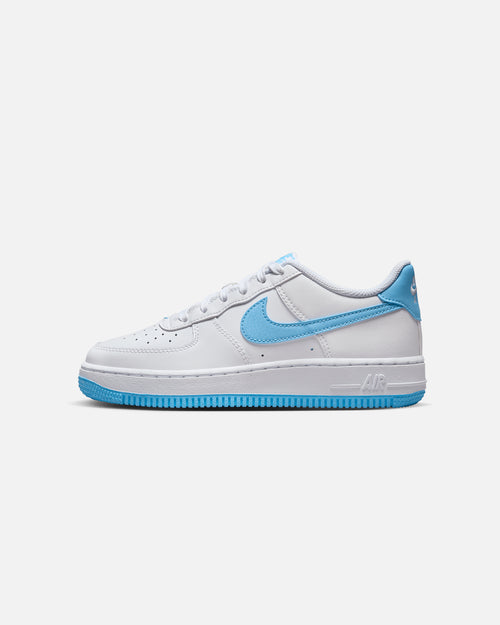Nike Kids' Air Force 1 (GS) White/Aquarius Blue