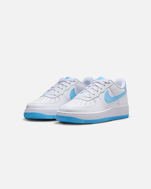 Nike Kids' Air Force 1 (GS) White/Aquarius Blue