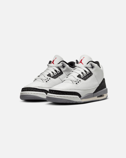 Jordan Kids' Air Jordan 3 Retro (GS) "Cement Grey" Summit White/Fire Red Cement