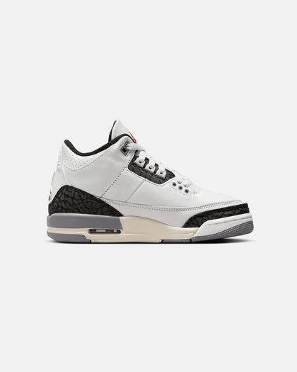 Jordan Kids' Air Jordan 3 Retro (GS) "Cement Grey" Summit White/Fire Red Cement