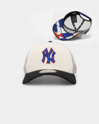 New Era New York Yankees 'Retro Mosaic' 9FORTY A-Frame Trucker Snapback White/Black