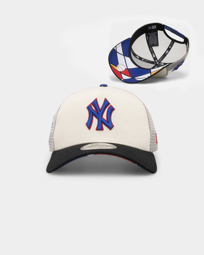New Era New York Yankees 'Retro Mosaic' 9FORTY A-Frame Trucker Snapback White/Black