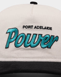 New Era Port Adelaide Power "AFL Cord Script" Golfer Snapback Chrome/OTC