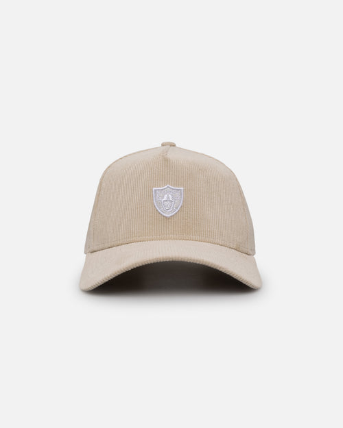 New Era Las Vegas Raiders 'Micro Cord Cream' 9FORTY A-Frame Snapback Cream/White