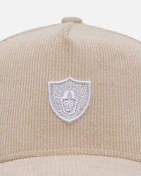 New Era Las Vegas Raiders 'Micro Cord Cream' 9FORTY A-Frame Snapback Cream/White