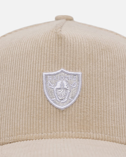 New Era Las Vegas Raiders 'Micro Cord Cream' 9FORTY A-Frame Snapback Cream/White