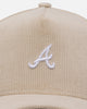 New Era Atlanta Braves 'Micro Cord Cream' 9FORTY A-Frame Snapback Cream/White