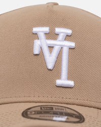 New Era Los Angeles Dodgers 'Upside Down LA Logo' 9FORTY A-Frame Snapback Camel