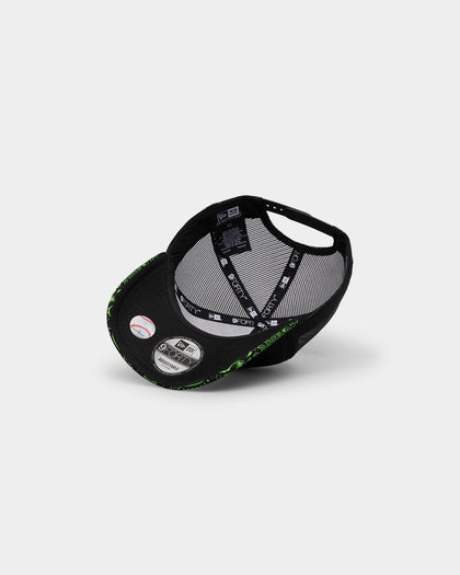 New Era Oakland Athletics 'Glow In The Dark' 9FORTY A-Frame Trucker Snapback Black/Neon Green