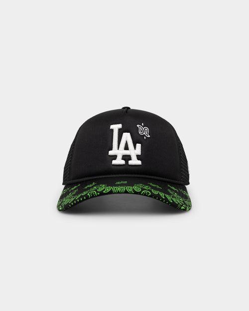New Era Los Angeles Dodgers 'Glow In The Dark' 9FORTY A-Frame Trucker Snapback Black/Neon Green