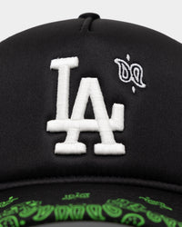 New Era Los Angeles Dodgers 'Glow In The Dark' 9FORTY A-Frame Trucker Snapback Black/Neon Green
