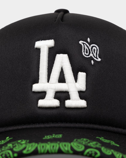 New Era Los Angeles Dodgers 'Glow In The Dark' 9FORTY A-Frame Trucker Snapback Black/Neon Green