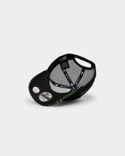 New Era Boston Red Sox 'Glow In The Dark' 9FORTY A-Frame Trucker Snapback Black/Neon Green