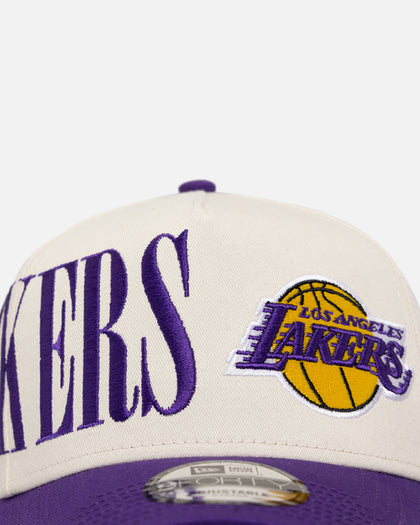 New Era Los Angeles Lakers 'Tall Text' 9FORTY A-Frame Snapback Chrome White/OTC