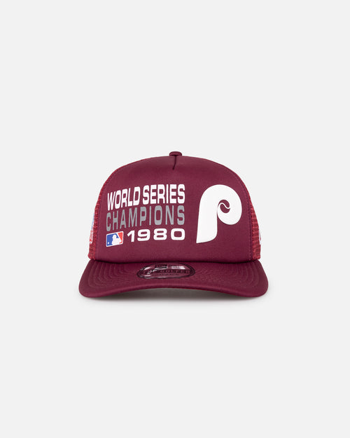 New Era Philadelphia Pillies 'Puff Print' Pre-Curved Golfer Trucker Snapback Russet