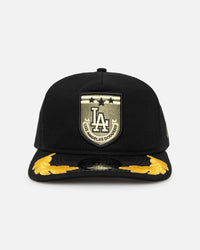 New Era Los Angeles Dodgers 'Military Patch' Pre-Curved Golfer Snapback Black