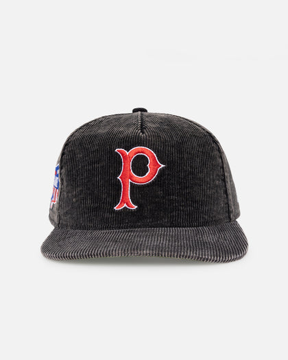 New Era Pittsburgh Pirates 'Washed Corduroy Golfer' Pre-Curved Golfer Snapback Washed Black