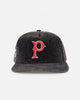 New Era Pittsburgh Pirates 'Washed Corduroy Golfer' Pre-Curved Golfer Snapback Washed Black