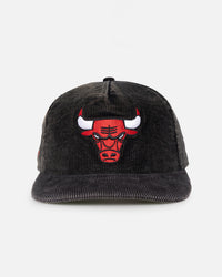 New Era Chicago Bulls 'Washed Corduroy Golfer' Pre-Curved Golfer Snapback Washed Black