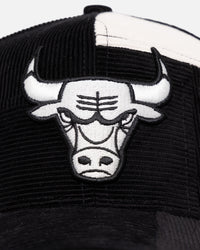 New Era Chicago Bulls 'Patchwork Corduroy' 9FORTY A-Frame Snapback Black/Cream