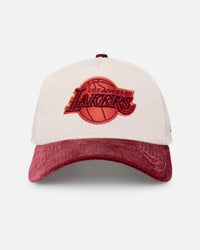 New Era Los Angeles Lakers 'Premium Corduroy Velvet' 9FORTY A-Frame Snapback Chrome White/Cardinal