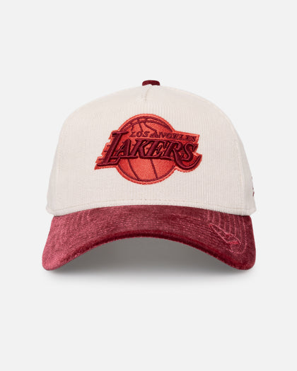 New Era Los Angeles Lakers 'Premium Corduroy Velvet' 9FORTY A-Frame Snapback Chrome White/Cardinal