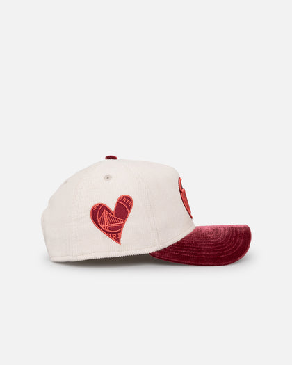 New Era Golden State Warriors 'Premium Corduroy Velvet' 9FORTY A-Frame Snapback Chrome White/Cardinal