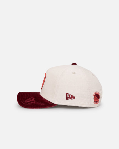 New Era Golden State Warriors 'Premium Corduroy Velvet' 9FORTY A-Frame Snapback Chrome White/Cardinal
