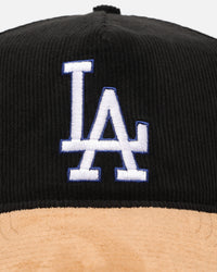 New Era Los Angeles Dodgers 'Corduroy Suede' Pre-Curved Golfer Snapback  Washed Black