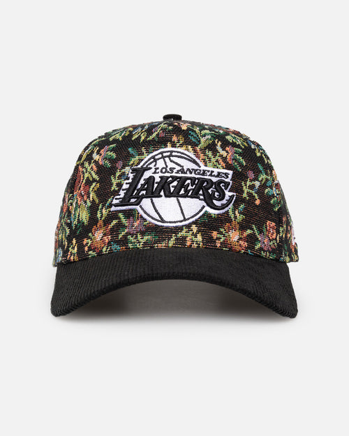 New Era Los Angeles Lakers 'Black Corduroy Floral Tapestry' 9FORTY A-Frame Snapback Tapestry/Black
