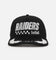 New Era Las Vegas Raiders 'Podium Collection' Pre-Curved Golfer Trucker Snapback Light Royal/Metallic Gold