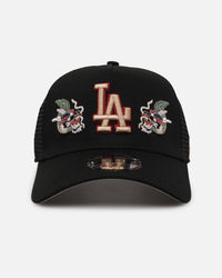 New Era Los Angeles Dodgers 'Dragon Collection 2.0' 9FORTY A-Frame Trucker Snapback Black