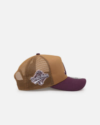 New Era Atlanta Braves 'Rustic Rose' 9FORTY A-Frame Trucker Snapback Wheat