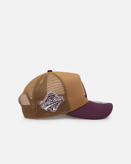 New Era Atlanta Braves 'Rustic Rose' 9FORTY A-Frame Trucker Snapback Wheat