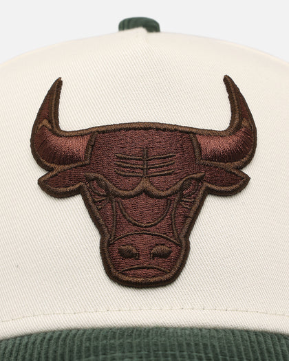 New Era Chicago Bulls 'Chrome White Green' Corduroy Visor 9FORTY A-Frame Snapback Chrome